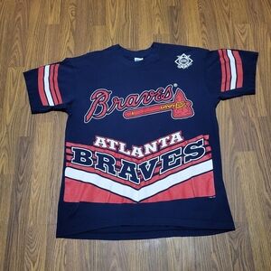 Vintage 1995 Atlanta Braves MLB T-Shirt Large Salem Sportswear USA Made Tee A99